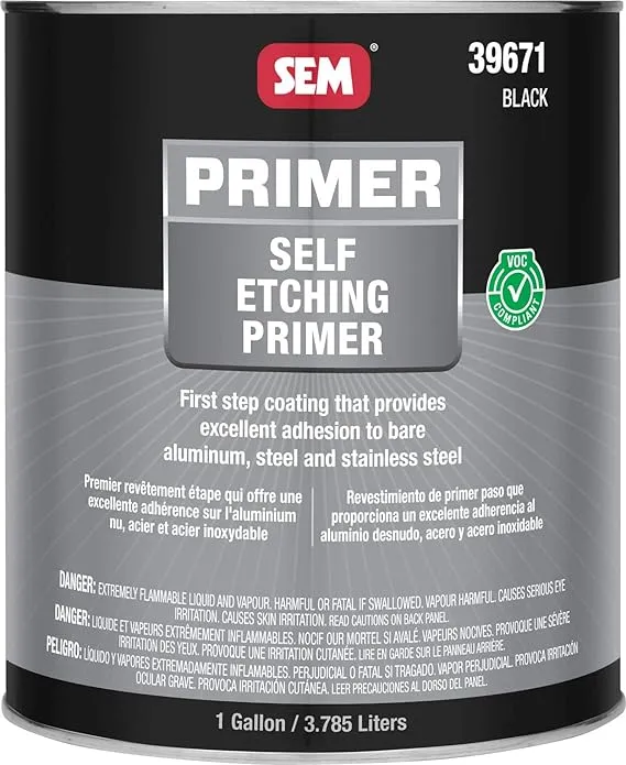 SEM 39671 VOC Black Self Etching Primer - 1 Gallon