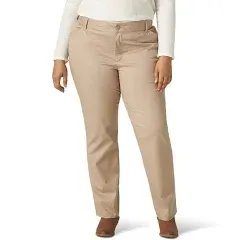 Lee Womens Plus Size Wrinkle Free Relaxed Fit Straight Leg Pant