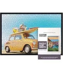 19x30 Puzzle Frame Kit with Glue Sheets | Black Mid Century Picture Frame | Real Wood with UV Resistant Acrylic Front | Made to Preserve and Display Puzzles Measuring 19x30 Inches