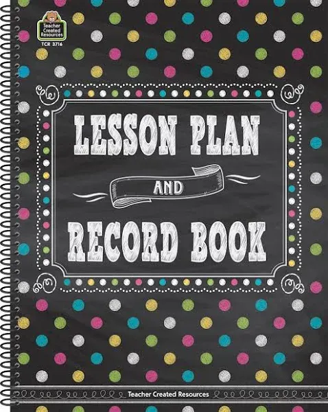 Teacher Created Resources® Chalkboard Brights Lesson Plan and Record Book, Pack of 2