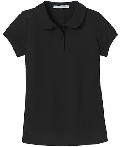 Port Authority Girls Silk Touch Peter Pan Collar Polo