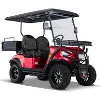 Kandi 2 Seat Ranch Cart with 2" Hitch Receiver and Tilting Rear Dump Bed, Red - RK2PAGM-R