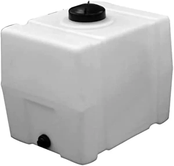 82123929 Horizontal Square Reservoir 100 Gallon, Made In The USA, Poly Tank For Farming Water and Non-Flammable Liquids, Rust and Corrosion Proof, Clear