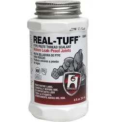 15620 Real-Tuff Heavy Duty PTFE Pipe Thread Sealant, White, 8 Oz