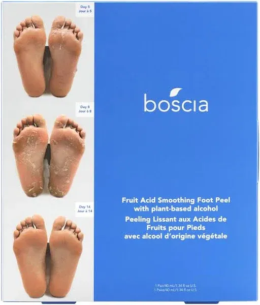 boscia Fruit Acid Foot Peel Mask for Baby Soft Skin. Peeling off Dead Skin & Calluses. Vegan Skincare Exfoliator for Cracked Heels & Sensitive Skin