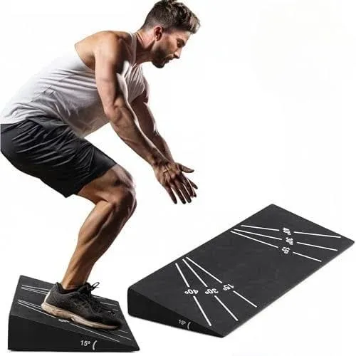 Squat Wedge Block - Squat Weight Lifting Wedges for Home Gym or Personal Trainers - Adjustable Angle Ramp Blocks for Heel Elevated Squatting Workout - Calf Raise Platform Board