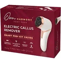 Own Harmony Electric Callus Remover with Vacuum - Foot Care for Women - Professional Pedicure Tools for Powerful Pedi Care Vac - 3 Rollers Electric Feet File CR2100 - Best for Hard Dry, Cracked Heels