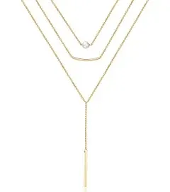 LOYATA Gold Layered Choker Necklace 14K Gold Plated Bar Coin Charm Pendant Neckalce Delicate Multilayer Choker Necklaces for Women