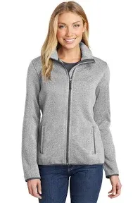 Port Authority Ladies Sweater Fleece Jacket. L232