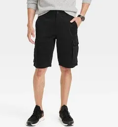 Good Fellow Men’s Black Cargo Shorts,Size 42 11” inseam,Hits Below the Knee, NWT