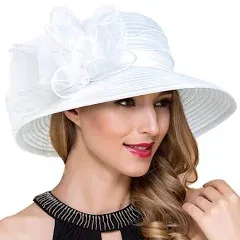 Lady Church Derby Dress Cloche Hat Fascinator Floral Tea Party Wedding Bucket Hat