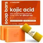 Artnaturals Kojic Acid Soap African Net Sponge 2 Pack x 142g Turmeric Bars