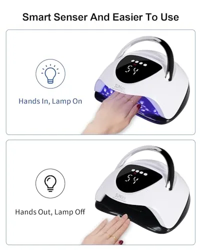 208W UV LED Nail Lamp Faster Nail Dryer Gel Polish Light for Hands &amp; Feet Pro...