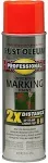 Rust-Oleum 350994 Professional Mega Size Inverted Marking Quarter Mile Distance Spray Paint, 26 oz, Fluorescent Red-Orange