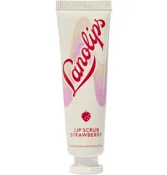 Lanolips Lip Scrub - Natural Lip Exfoliator Made with Lanolin, Vitamin E & Finely Ground Strawberry Seeds - Gentle Sugar Scrub for Healthy, Soft Lips - Strawberry (.35 oz)