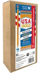 Cra-Z-Art U.S.A. Gold Pre-sharpened American Wood Cased #2 HB Yellow Pencils, 60 Pack