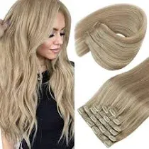 Sunny Hair Sunny Clip Human Hair Extensions Hair Clip in Extensions Blonde Real Hair Extensions Clip in Human Hair