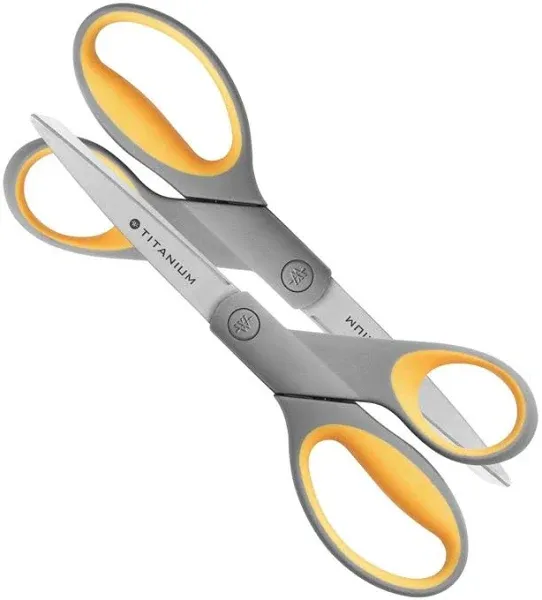 Westcott 8" Straight Titanium Bonded Scissors (Pack of 2)