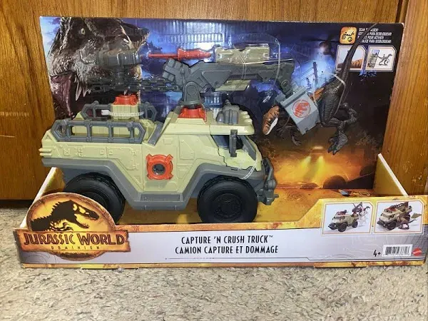 NEW! Mattel - JURASSIC WORLD Dominion Capture &#039;N Crush Truck Action Figure