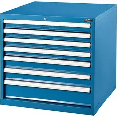 Global Industrial 493360BL - Global Industrial&#153; Modular Drawer Cabinet, 7 Drawers, w/Lock, 30"Wx27"Dx29-1/2"H, Blue | FinditParts