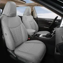 GIANT PANDA Pu Leather Car Seat Covers Full Set Custom Fit for Toyota RAV4 Hy...