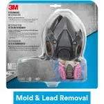 3M P100 Performance Mold & Lead Paint Removal Respirator, Medium Size, NIOSH-APPROVED P100 Rated Filter, Carbon Layer Helps Reduce Odor Nuisance, Lightweight, Adjustable Head Straps (6297P1-DC)