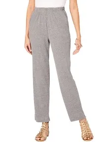 Roaman's Plus Size Women's Straight-Leg Soft Knit Pant