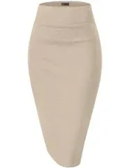 Hybrid & Company Women's Premium Stretch Office Pencil Skirt, Size: Small, Red