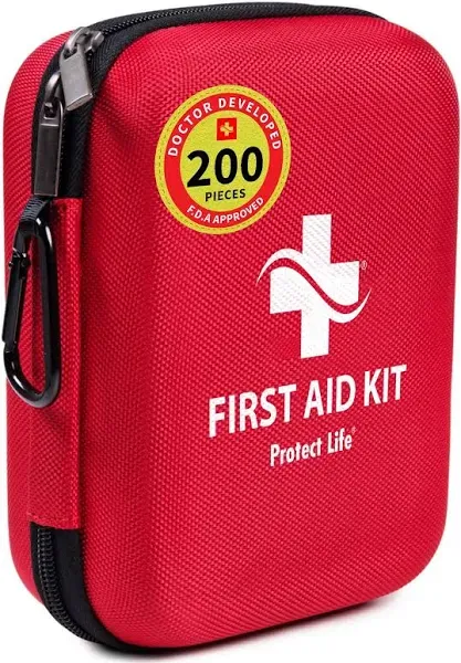 Protect Life First Aid Kit for Home/Business, HSA/FSA Eligible Emergency Kit | Medical First Aid Kit | Camping First Aid Kit Hiking | Small First Aid Kit for Car | Travel First Aid Kit Mini - 250pcs