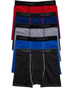 Hanes Boys Ultimate Super Soft 5pk Boxer Briefs  Size XL 18  NWT