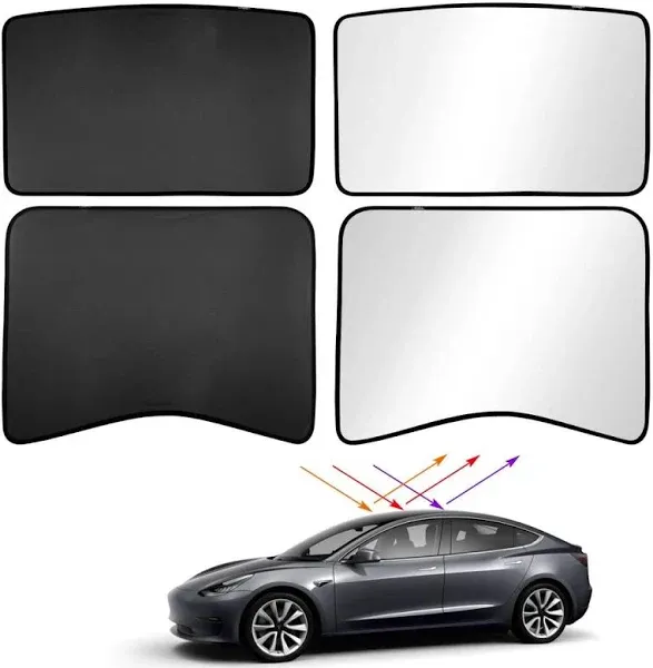 Upgrade Sunshades for Tesla Model 3 2023 2022 2021 2021 Version, Black 