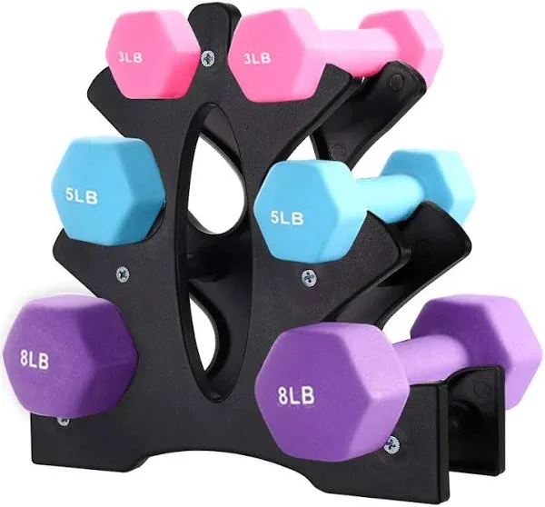 1 Pack Dumbbell Rack Stand-3 Tier Weight Rack for Dumbbells,Plastic Dumbbell Stand A Frame Triangle Small Weight Storage Shelves,Holds 1-32 LBs (Without Dumbbells)