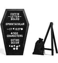 Coffin Letter Board Black with Spooky and All Seasons Emojis +500 Characters an