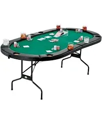 Fat Cat Folding Texas Hold'em Playing Poker Table