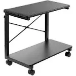 Vivo Mobile Adjustable PC Cart with Storage, Premium CPU Holder Floor Stand with Wheels, Black, CART-PC03P