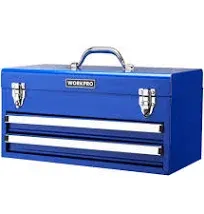 WORKPRO 18 Inch Portable Metal Tool Box