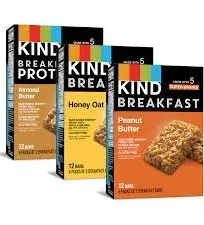 KIND Breakfast Bars Variety Pack Honey Oat Almond Butter Peanut Butter Health...