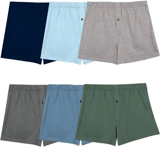 Fruit of the Loom Men&#039;s Medium Soft Stretch Knit Boxer Relaxed Fit Tagless 6 PK