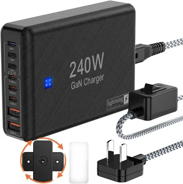 USB C Charger Block 240W Super Fast Charging Station