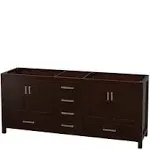 Wyndham Collection Sheffield 80 inch Double Bathroom Vanity in Espresso, No Mirror