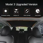 TopLight Upgrade Sunshades for Tesla Model 3 2023 2022 2021 Premium Front & Rear Glass Roof Sunshade with Skylight Reflective Covers Set of 4