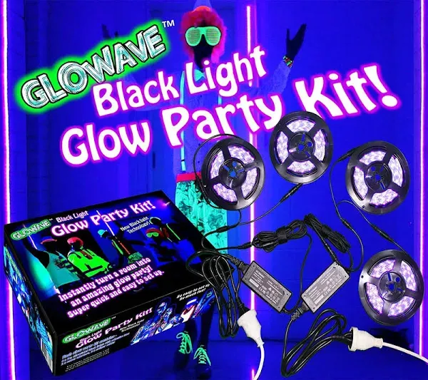 Black Lights for Glow Party! 115W Blacklight LED Strip kit. 4 UV Lights to Su...