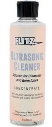 Flitz Ultrasonic Cleaner Solution - Jewelry Cleaner Concentrate - Effective Quick & Easy Ultrasonic Jewelry Cleaner for Sonic and Ultrasonic Machines - 8oz, Made in USA