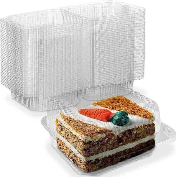 MT Products 5.25" x 5.63" x 3.17" Clear Square Plastic Containers for Food - Disposable Dessert Containers - Deep Sandwich Containers - Clear Containers For Food (Pack of 40) - Made in the USA