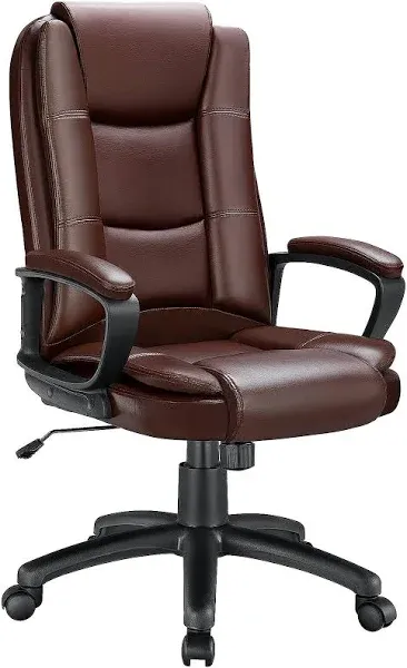 Heavy Duty Leather Office Rolling Computer Chair High Back Executive Desk Black