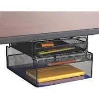 Safco Onyx Hanging Organizer with Drawer Under Desk Mount