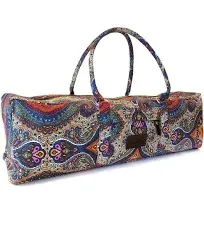 Yoga Mat Duffle Bag Patterned Canvas with Pocket and Zipper Celestial