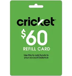 Cricket Wireless Prepaid Refill Card