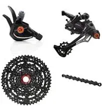 Box One/Two Prime 9 X-Wide 11-50T Range Multi Shift Drivetrain Cycling Groupset Shifter Rear Derailleur Bike Cassette Chain Shift Cable & Housing Kit