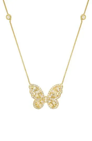 212 Main Baguette Butterfly Station Necklace